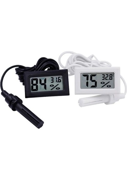 Termometre 1m Kapalı Açık Mini Dijital LCD Sıcaklık Sensörü Test Cihazı Nem Ölçer Termometre Higrometre Ölçer 1m Su Geçirmez Prob (Yurt Dışından) fiyatları
