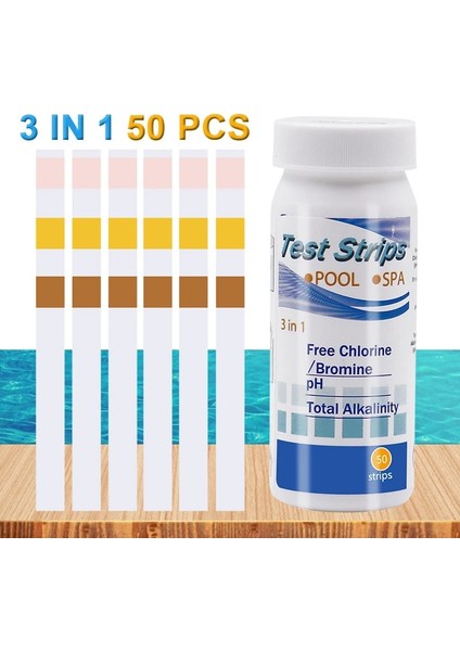 7 In 1 3-In-1 Klor Ph Test Şeritleri Spa Yüzme Havuzu Su Test Cihazı Kağıdı Artık Klor Ph Değeri Alkalinite Sertlik Test Şeridi (Yurt Dışından) fiyatları