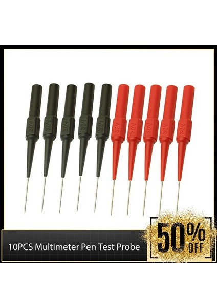 10 Adet 10 Adet 30V 1A Multimetre Kalem Test Pimi Test Probu Ölçüm Cihazı Kelepçesi Bakır Test Ucu Test Probları Fiş Multimetre Aksesuarları (Yurt Dışından)