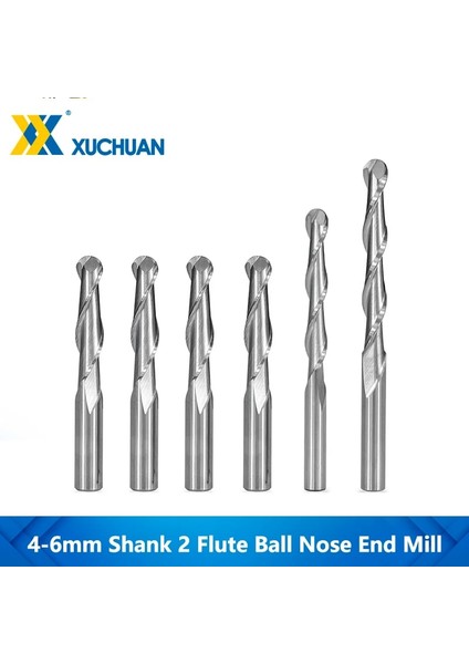 6X22X50 2 Flüt Bilyalı Uçlu Freze Tungsten Karbür Cnc Router Bit Ağaç Işleme Gravür Bit Spiral Freze Uçları Ahşap Kesici (Yurt Dışından) fiyatları