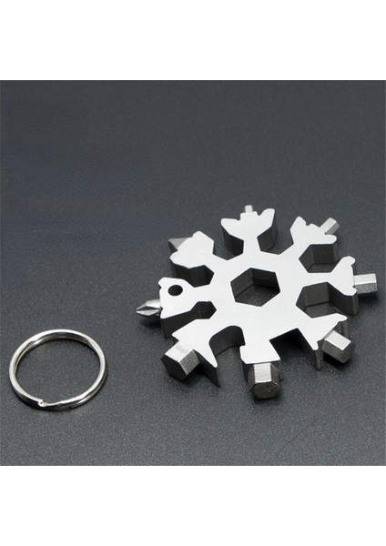 B Taşınabilir Edc Çok Fonksiyonlu Alet 18-In-1 Altıgen Evrensel Tork Kar Tanesi Anahtarı Paslanmaz Çelik Kar Anahtarı Tornavida (Yurt Dışından)