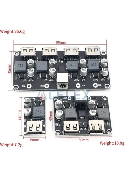 4 Kanallı USB Qc3.0 Qc2.0 USB Dc-Dc Buck Dönüştürücü Şarj Adım Aşağı Modülü 6-32V 9V 12V 24V Hızlı Hızlı Şarj Cihazı Devre Kartı 5V (Yurt Dışından) modelleri