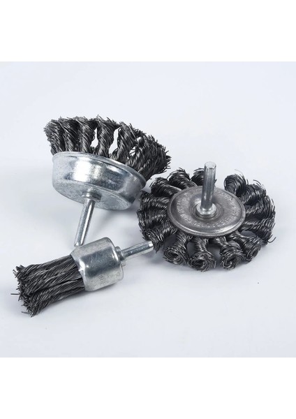 3 Adet Çelik Döner Bağlantı Düğümü Düz Tel Tekerlek Fincan Fırça Diski Pas Temizleme Parlatma Matkap Açı Öğütücü Gadget Döner Aracı (Yurt Dışından)