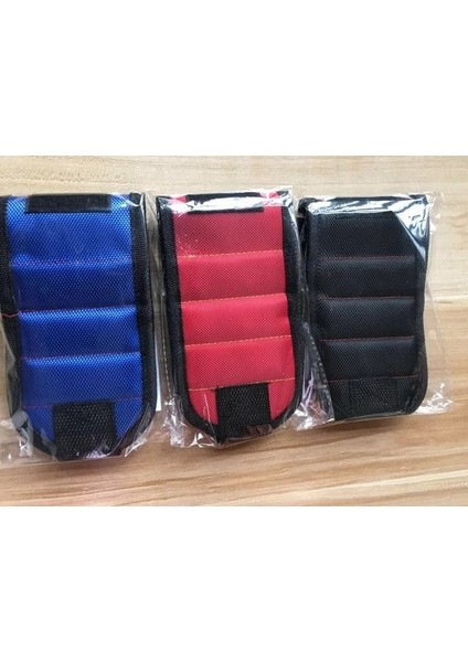 Kırmızı Mintiml Güçlü Manyetik Bileklik Taşınabilir Alet Çantası Vida Çivi Somun Cıvata Matkap Ucu Tamir Kiti Organizatör Depolama 6 Mıknatıslar (Yurt Dışından)