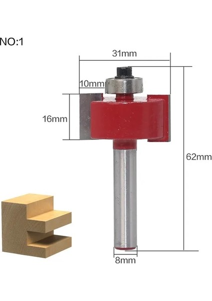 No1 1 Adet 8mm Shank Ahşap Freze Ucu Düz Uçlu Freze Düzeltici Temizleme Gömme Trim Köşe Yuvarlak Koy Kutusu Uçları Araçları Freze Cutte (Yurt Dışından)