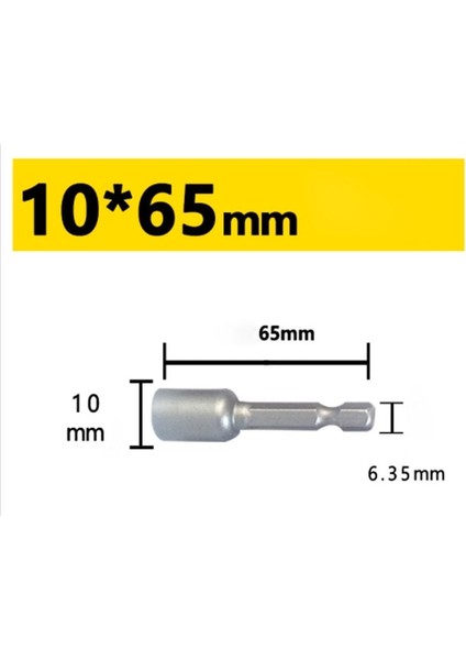 10MM Güçlü Manyetizma Hex Bit Socke 1/4 "hex Shank Darbe Soket Somun Tornavida Elektrikli Matkaplar Için Darbeli Sürücüler Soket Seti Araçları (Yurt Dışından)