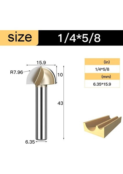 Y00107 Çekirdek Kutusu Yuvarlak Koy Burun Bit Tungsten Karbür Cnc Ağaç Işleme Oluk Araçları Freze Uçları Ahşap 1/2 1/4 Shank Freze Kesici (Yurt Dışından)