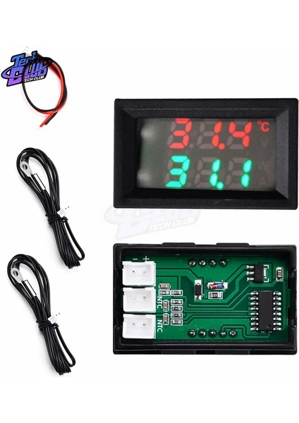 Bir Dc 4-28V 5V 12V 0.28 Inç LED Ekran Çift Voltmetre Dijital Sıcaklık Sensörü Termometre Ntc 10K 3950 Prob Kablosu (Yurt Dışından) modelleri