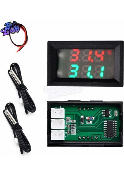 Bir Dc 4-28V 5V 12V 0.28 Inç LED Ekran Çift Voltmetre Dijital Sıcaklık Sensörü Termometre Ntc 10K 3950 Prob Kablosu (Yurt Dışından) indirimleri