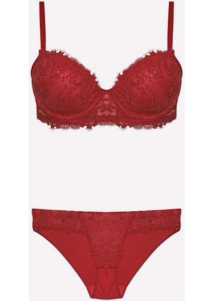 Kadın Bordo Destekli Dolgulu Sütyen Takımı Q.5N5K9RK8.T.K.S fiyatları