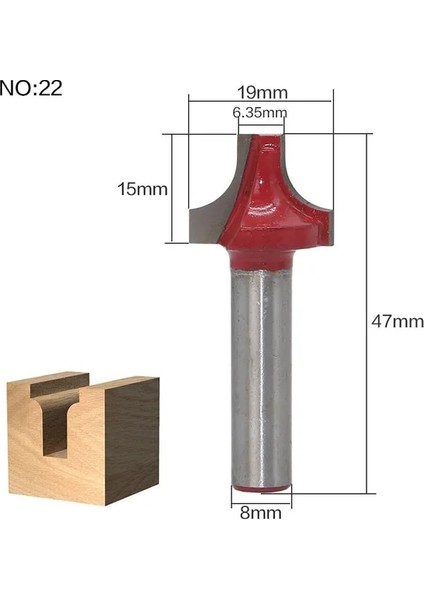 NO22 1 Adet 8mm Shank Ahşap Freze Ucu Düz Uç Freze Düzeltici Temizleme Gömme Trim Köşe Yuvarlak Koy Kutusu Uçları Araçları Freze Cutte (Yurt Dışından)