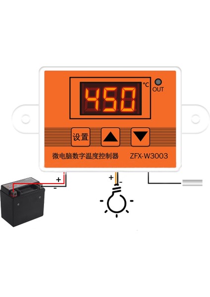 Dc 12V Ntc Sensörü 10A 12V 24V 220V Dijital LED Sıcaklık Kontrol Cihazı W3003 Kuluçka Makinesi Soğuk Isı Anahtarı Termostat K Tipi Termokupl Sensörü (Yurt Dışından)