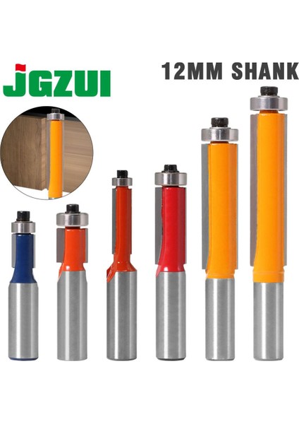 12X12X38MM 1 Adet 12MM Shank 2 "3" Gömme Trim Yönlendirici Bit Için Rulman ile Ahşap Şablon Desen Bit Tungsten Karbür Freze Kesicisi Ahşap (Yurt Dışından) fiyatları