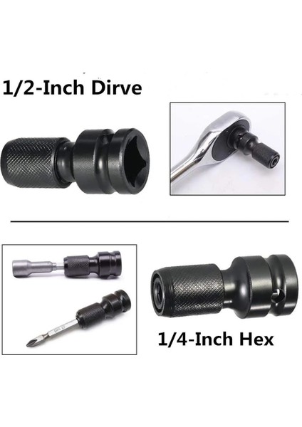 Teleskopik Adaptör 1/2 Inç Kare 1/4 Inç Hex Cırcır Soket Darbeli Anahtar Lokma Seti Adaptör Anahtarı Sürücü Dönüştürücü Hızlı Bırakma Aracı (Yurt Dışından) fırsatları