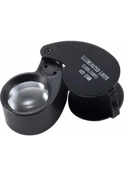 Siyah 40X Mini Büyüteç Işıklı Büyüteç Cam Göz Kuyumcular LED Işıkları Takı Paraları Pullar Antika Için Taşınabilir Katlanır Büyüteç (Yurt Dışından)