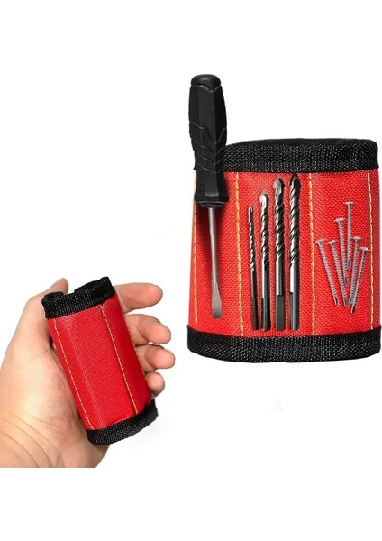 Kırmızı 3 Mıknatıs Güçlü Manyetik Bileklik Taşınabilir Manyetik Bilek Kayışı Alet Çantası Tutmak Için Kemer Vida Tırnak Somun Cıvata Matkap Ucu Onarım Aracı Kiti (Yurt Dışından) indirimleri