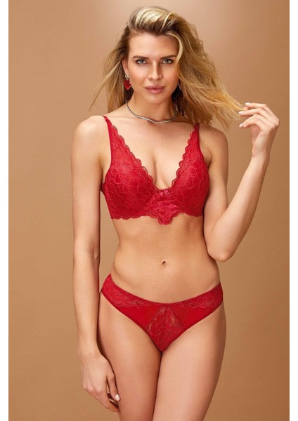 Kadın Bordo Destekli Sütyen Takımı Q.5N5K3RK6.T.K.S