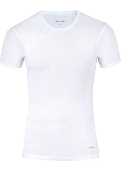 Erkek Pamuklu Beyaz 2'li Ribana O Yaka Fanila T-Shirt Q5.u.5o.k1.k.a.p.c