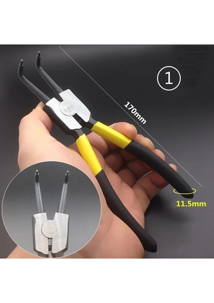 Stil 2 170MM Segman Pensesi 7 Inç Iç/dış Ağır Hizmet Segmanı Pensesi Bükülmüş Çene ile Halka Sökücü Tespit Сьемник (Yurt Dışından) fırsatları