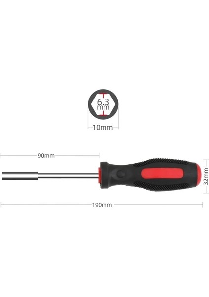 H 1/4 (6.35MM) Cırcır Tornavida Bit Tutucu Kolu Çok Fonksiyonlu Tornavida Soket Sürücü Oluklu Hex Torx Phillips Bit (Yurt Dışından)