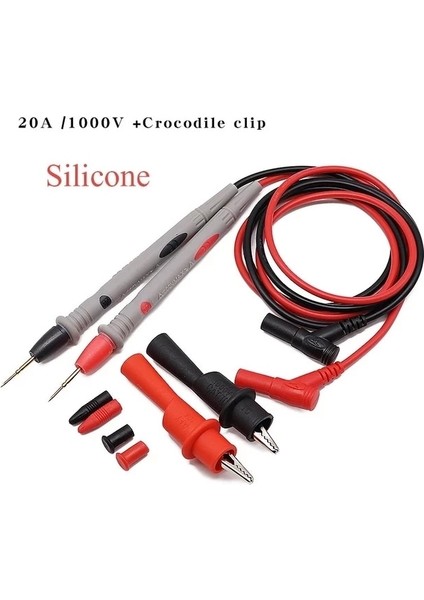 Ac ile 20A Pvc Tel 1 Çift Dijital Multimetre Probu Yumuşak Silikon Tel Iğne Ucu Timsah Klipsli Evrensel Test Uçları LED Test Cihazı Için Multimetro (Yurt Dışından) fiyatları