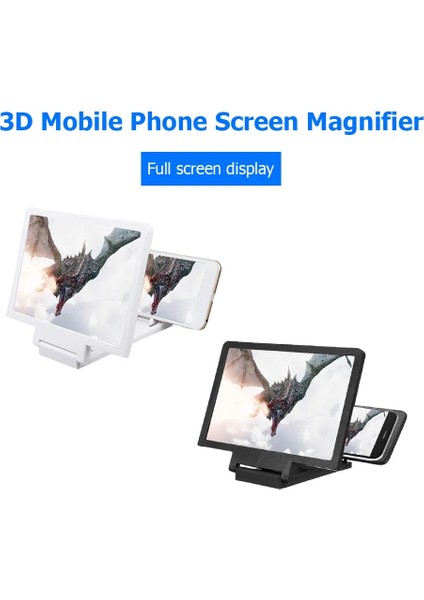 Siyah 3D Telefon Ekran Büyüteci Hd Güçlendirilmiş Katlanabilir 5.5 Inç Braket Amplifikatör Masaüstü Büyüteç Akıllı Telefon Tutucu (Yurt Dışından) fırsatları