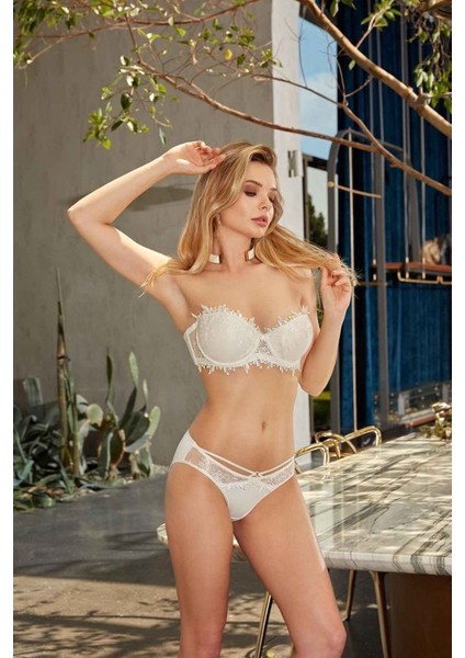 Kadın Ekru Destekli Straplez Sütyen Takım Q.5N6K8RK1.T.K.S