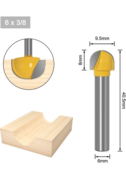 6x9.5 6mm Shank 6,8,12,16,18,20,22MMCNC Araçları Katı Karbür Yuvarlak Burun Uçları Yuvarlak Burun Koyu Çekirdek Kutusu Yönlendirici Bit Çalkalayıcı Kesici Aletler (Yurt Dışından)