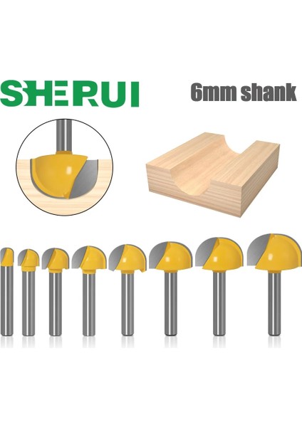 6x9.5 6mm Shank 6,8,12,16,18,20,22MMCNC Araçları Katı Karbür Yuvarlak Burun Uçları Yuvarlak Burun Koyu Çekirdek Kutusu Yönlendirici Bit Çalkalayıcı Kesici Aletler (Yurt Dışından) fırsatları
