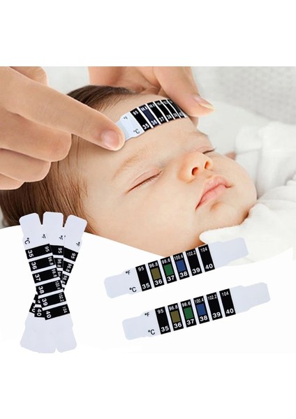 5 Adet 5/10/20 Adet Alın Kafa Şerit Termometre Su Süt Termometresi Ateş Vücut Bebek Çocuk Çocuk Testi Sıcaklık Etiketi Bebek Bakımı (Yurt Dışından)