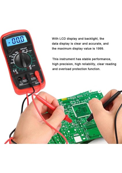 Kırmızı XL830L El Dijital Multimetre LCD Arka Işık Taşınabilir Ac/dc Ampermetre Voltmetre Ohm Gerilim Test Cihazı Metre Multimetro (Yurt Dışından) fiyatları