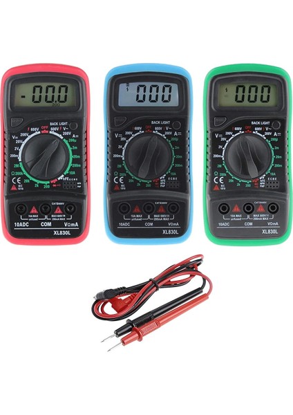 Mavi XL830L El Dijital Multimetre LCD Arka Işık Taşınabilir Ac/dc Ampermetre Voltmetre Ohm Gerilim Test Cihazı Metre Multimetro (Yurt Dışından)