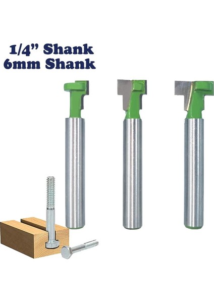 02 1 Adet 1/4 "6.35MM 6mm Shank Freze Kesicisi Ahşap Oyma T-Yuvası Kesici Yönlendirici Bit Seti Altıgen Cıvata Anahtar Delikli Matkap Uçları Ağaç Işleme Freze (Yurt Dışından) fiyatları