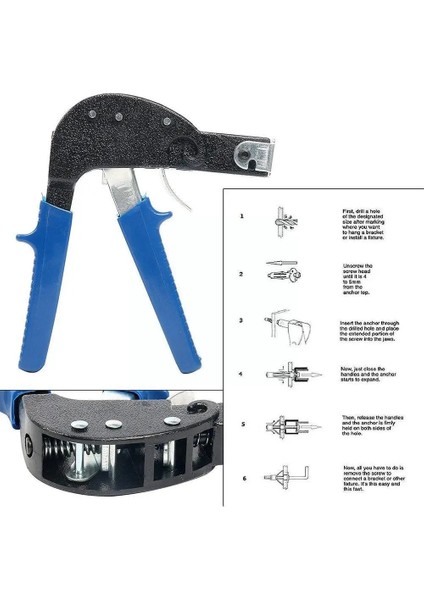 Mavi El Perçin Perçin Tabancası Perçin Tırnak Içi Boş El Aracı 4mm 5mm 6mm Perçin Duvar Alçıpan Tahta Çekme Tabancası Aracı K7N8 (Yurt Dışından) fiyatları