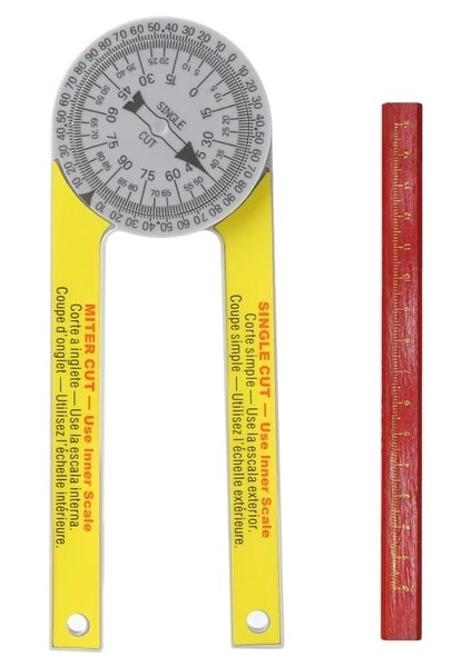 Sarı Kalemli Gönye Testere Iletki Abs Açı Bulucu Metre Gönye Ölçer Dijital Iletki Açıölçer Inklinometre Kalemli Ölçüm Cetveli (Yurt Dışından)