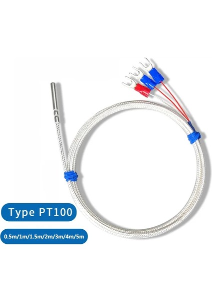 PT100 Tip 0.5m Paslanmaz Çelik PT100 Sıcaklık Sensörü Termokupl, 0.5/1/2/3/4 ~ 10M Kablo ile Sıcaklık Algılama Yüksek Sıcaklık Su Geçirmez (Yurt Dışından)