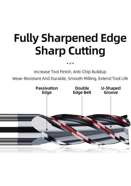D3XD3X50L HRC65 2f Tooleye Karbür Parmak Frezeler Alaşım Tungsten Çelik Freze Kesici Cnc Işleme Kaplama Için Kesici Takım Düz Metal Kesici 2/4 Flüt (Yurt Dışından) fırsatları