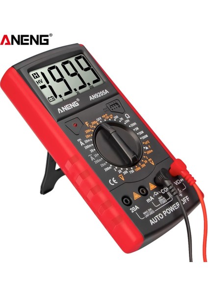 Mavi Aneng AN9205A + LCD Dijital Multimetre Voltmetre Ampermetre Kapasite Ölçümü Güç Faktörü Çok Fonksiyonlu Metre 18X9X3.5 cm (Yurt Dışından)