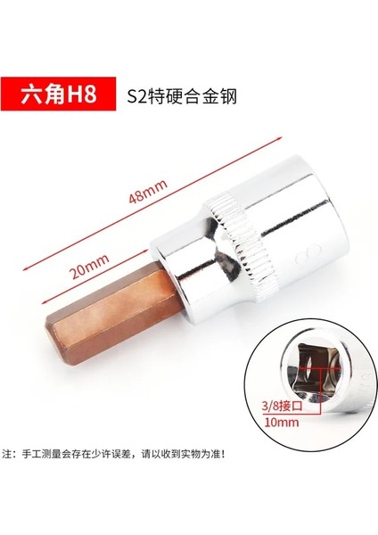 H8 1 Adet 3/8 Sürücü Torx Hex Phillips Pozi Soket Uçları T50 T55 Ph Pz Tornavidalar H8 H10 Soket Allen Anahtar Tornavida Bit (Yurt Dışından)