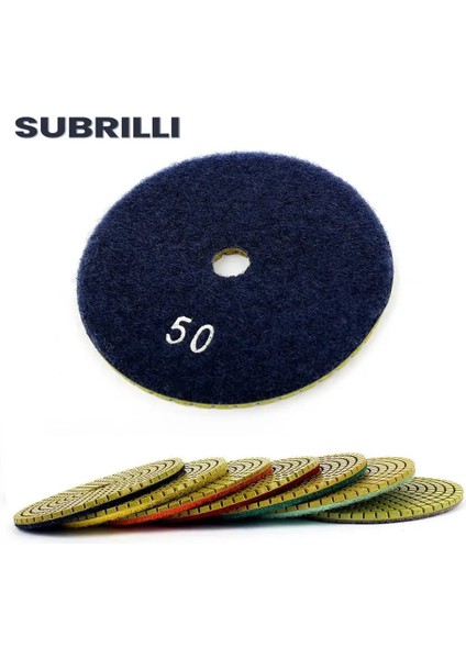 Grit 50 Subrıllı 3 "elmas Parlatma Pedi Zımpara Diski Mermer Granit Esnek Aşındırıcı Tekerlek Parlatıcı El Aleti Taş Seramik (Yurt Dışından) fırsatları