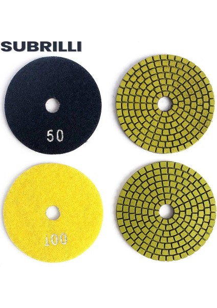 Grit 50 Subrıllı 3 "elmas Parlatma Pedi Zımpara Diski Mermer Granit Esnek Aşındırıcı Tekerlek Parlatıcı El Aleti Taş Seramik (Yurt Dışından) indirimleri