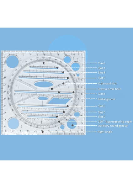 Beyaz Çok Fonksiyonlu Çizim Cetveli Sanat Tasarım Inşaat Mimarı Stereo Geometri Çizim Ölçeği Cetvel Aracı Ölçme Açısı Enstrüman (Yurt Dışından) fırsatları