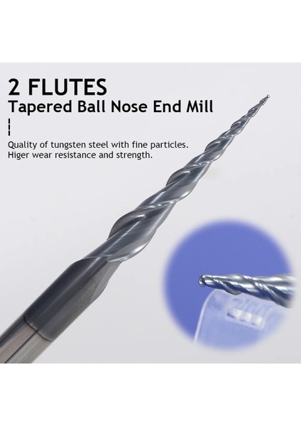 4.0XR0.25X20.5X50L Hozly 1 Adet 3.175MM 4mm 6mm 8mm Top Burun Konik Frezeler Freze Uçları Cnc Konik Ahşap Metal Freze Kesicisi Tungsten End Mill (Yurt Dışından) fırsatları
