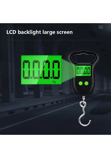 Küçük Kanca Taşınabilir 50 kg Asılı Terazi Arkadan Aydınlatmalı Temiz Okuma Hafif Elektronik Balıkçılık Ağırlıkları Cep Dijital Terazi (Yurt Dışından) indirimleri