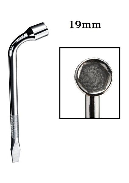 19MM 1 Adet Lokma Anahtar 17/19/21MM 300MM Ağır Hizmet Tipi Altıgen Somun Cıvata Lokma Anahtar 45 # Paslanmaz Çelik Araba Tekerleği Tamir Aracı El Aleti (Yurt Dışından)