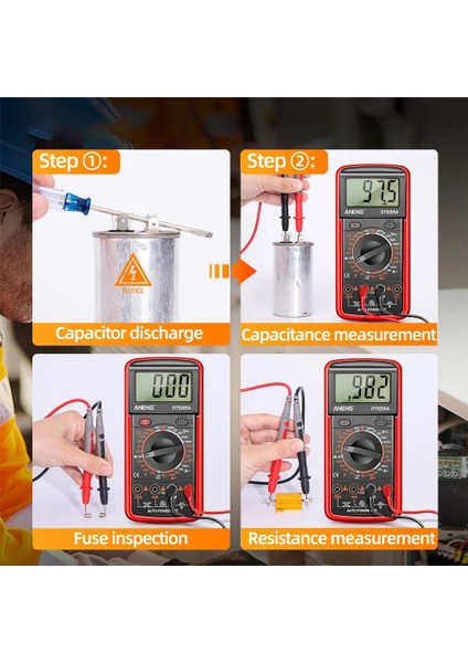 Orange DT9205A Multimetre Dijital Multimetre Ac/dc Transistör Test Cihazı Elektrik Ncv Test Ölçer Profesyonel Analog Otomatik Aralığı Multimetro (Yurt Dışından)