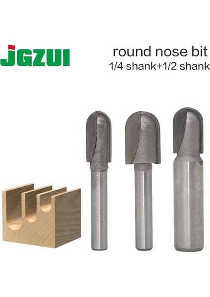 No9 1 Pc 1/4 "1/2 Shank Cnc Karbür Parmak Freze Aracı Uzun Bıçak Yuvarlak Burun Ucu Çekirdek Kutu Yönlendirici Bit - Uzun Erişimli (Yurt Dışından) fiyatları