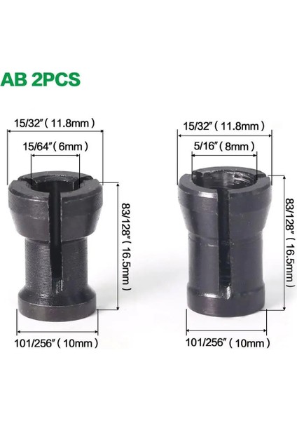 3 Adet 6 8 6.35 1 Takım 1/4 ''6mm 6.35MM 8mm Shank Freze Kesicisi Collet Chuck Gravür Kırpma Freze Kesicisi Ahşap Freze Uçları Ağaç Işleme (Yurt Dışından) fırsatları