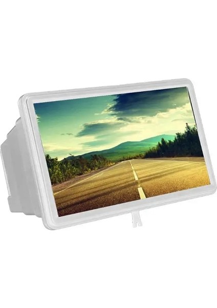 B 8.5 ''cep Telefonu Ekran Büyüteç 1.5x 3D Stereoskopik Masaüstü Abs Akıllı Telefon Amplifikatör Hd Amplifikatör Masa Film Video Standı (Yurt Dışından)