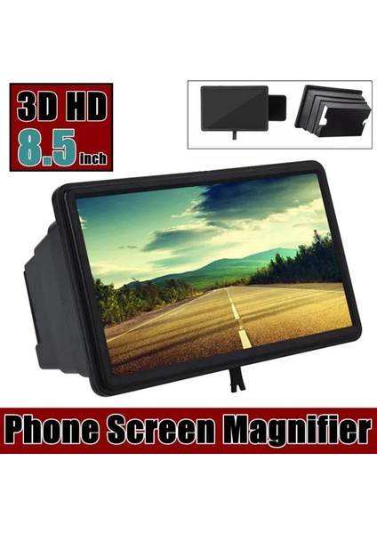 B 8.5 ''cep Telefonu Ekran Büyüteç 1.5x 3D Stereoskopik Masaüstü Abs Akıllı Telefon Amplifikatör Hd Amplifikatör Masa Film Video Standı (Yurt Dışından) fiyatları